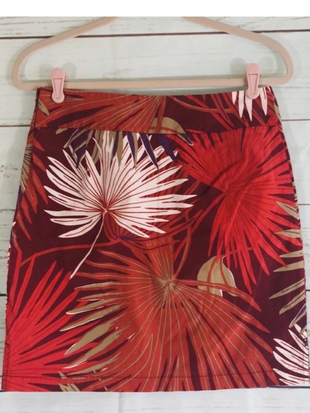 GAP Mini Skirt Women's Size 4 Tropical Hawaiian Bright Pink Red Orange
